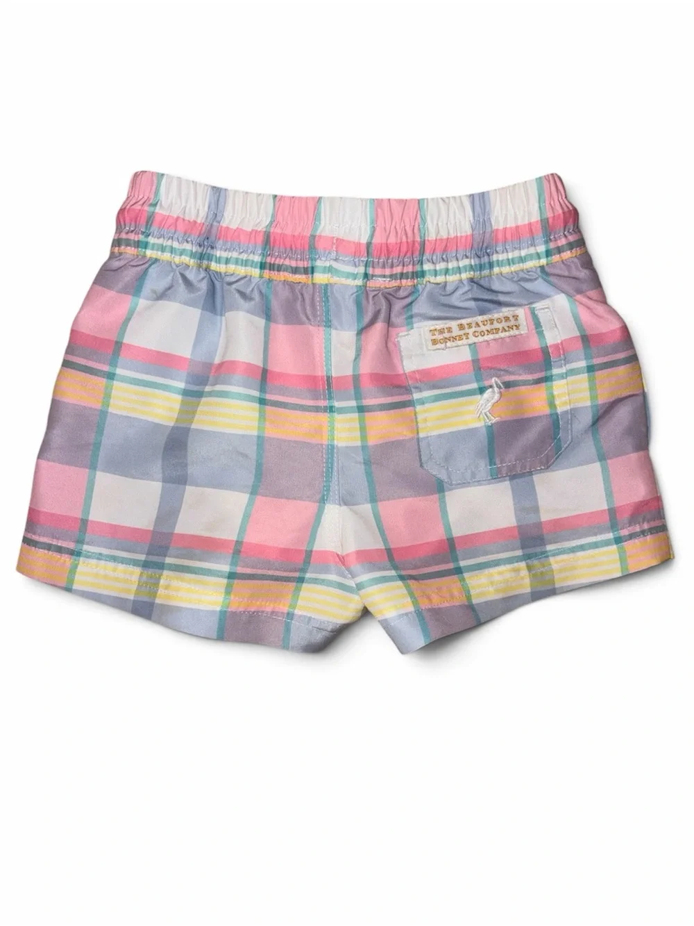 Pastel Plaid Elastic Waist trunks- Pink, Blue, Yellow